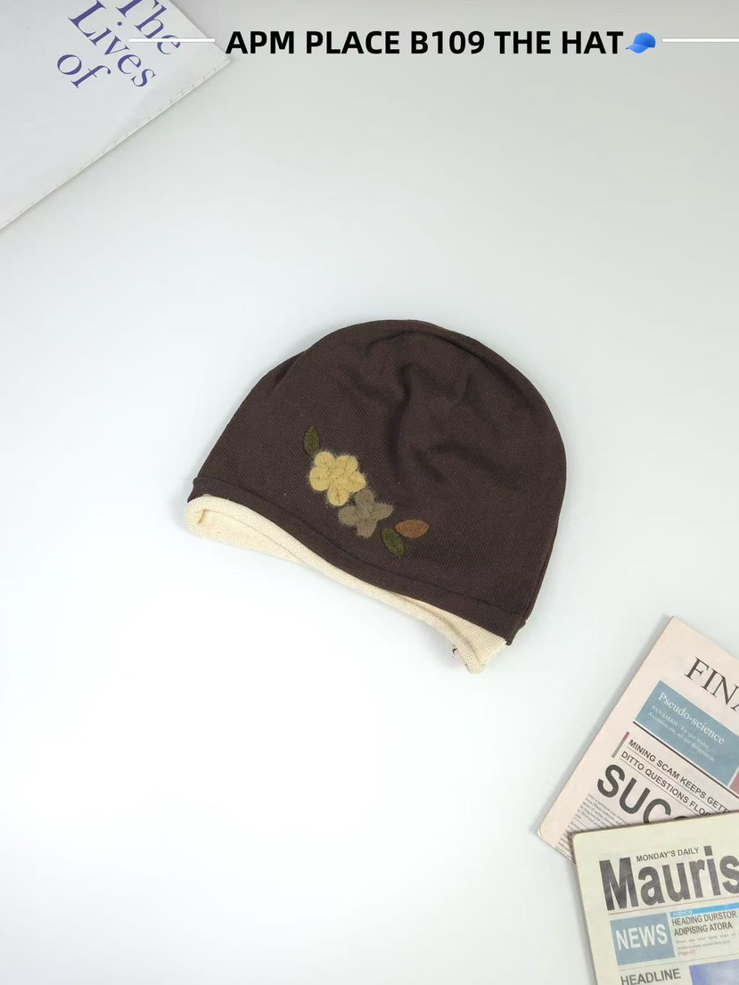 THE HAT-P東大門㊣實拍女裝新品25秋冬熱賣真品帽子花朵復古THE HAT帽子圖色3