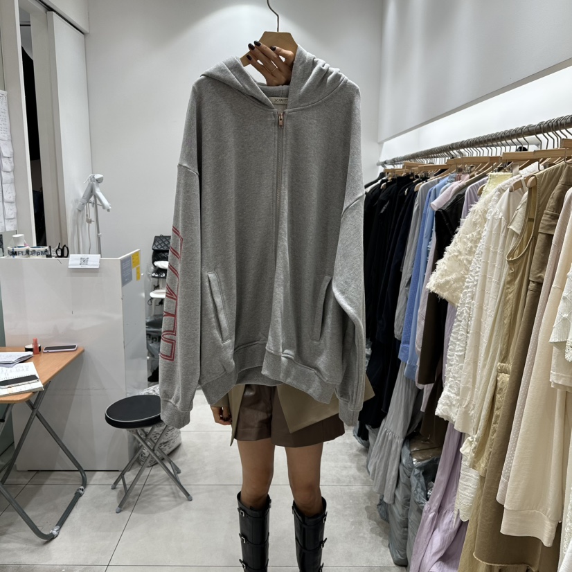 XPARTY韓國直郵㊣女裝新品真品熱賣人氣職業休閑25秋冬衛衣拉鏈XPARTY衛衣圖色1
