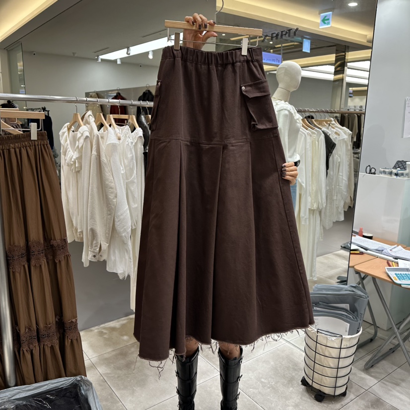 XPARTY韓國代購㊣女裝新品熱賣職業25秋冬真品人氣長裙工裝XPARTY長裙