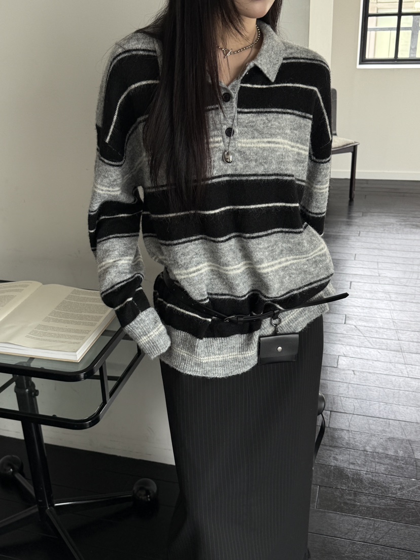 SPECIAL東大門㊣代購女裝新款熱賣推薦時尚人氣休閑毛衣條紋SPECIAL毛衣