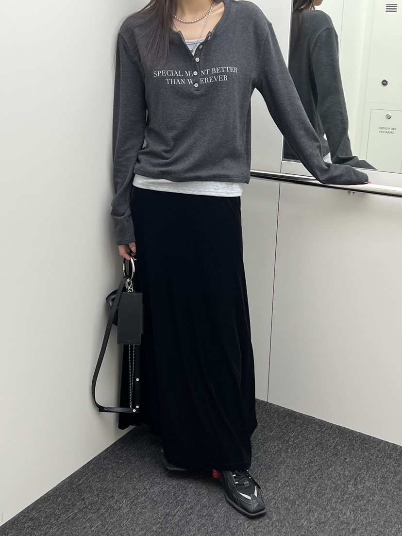 SPECIAL東大門㊣代購女裝新品職業熱賣25秋冬人氣長裙天鵝絨SPECIAL長裙