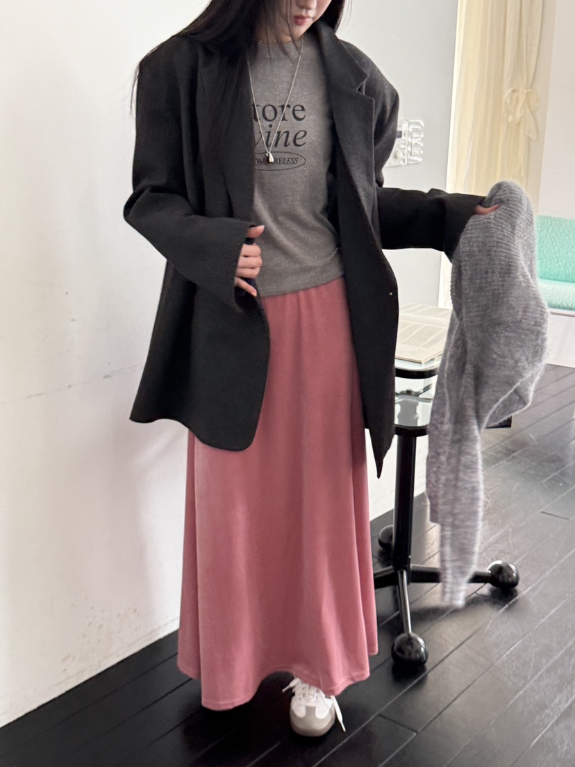 SPECIAL東大門㊣代購女裝新品職業熱賣25秋冬人氣長裙天鵝絨SPECIAL長裙