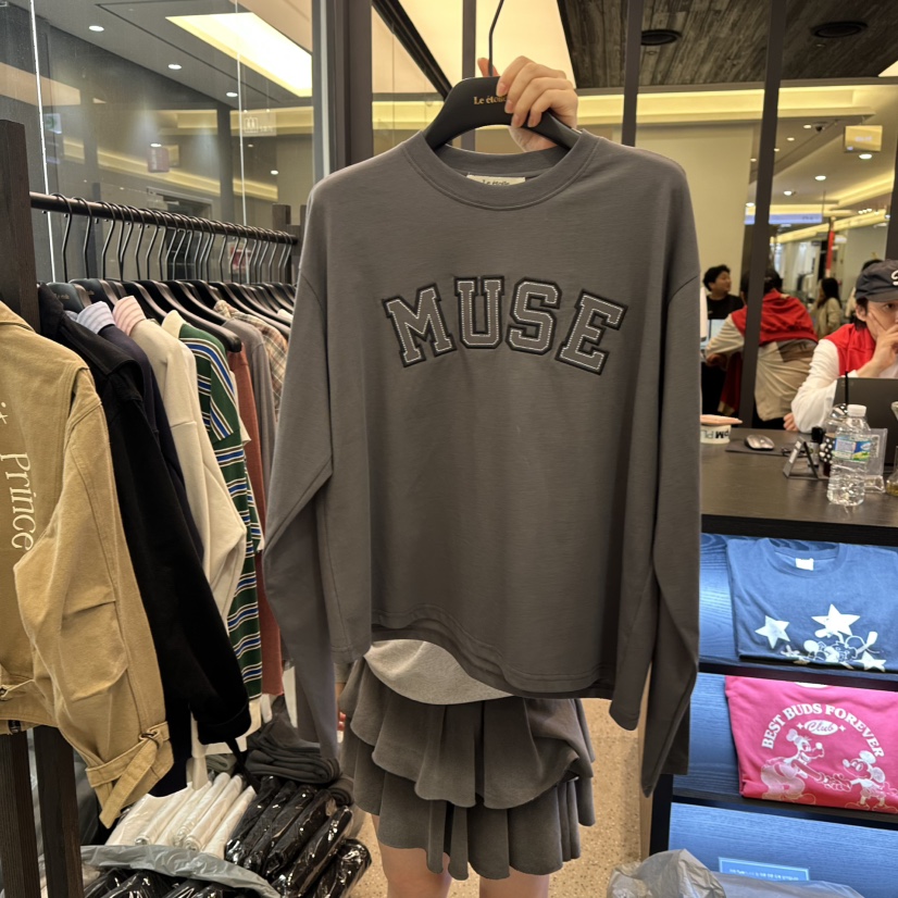 LE ETOILE韓國代購㊣女裝新品休閑真品職業推薦時尚長袖T恤LE ETOILE長袖T恤圖色2