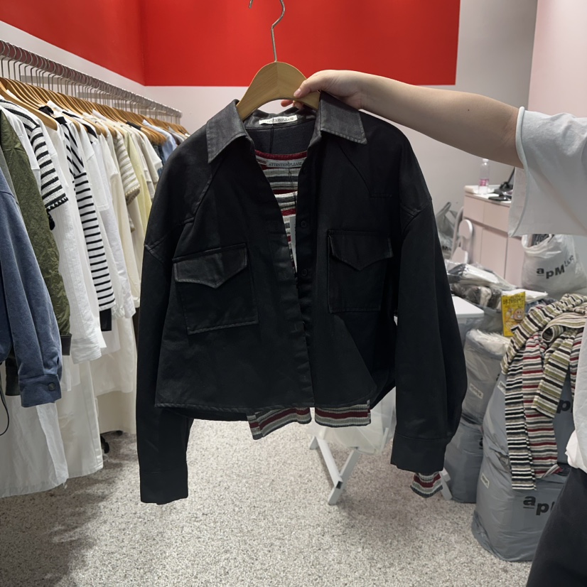 ATPZ韓國代購㊣女士新品推薦人氣時尚熱賣真品夾克水洗皮革ATTENTION PLEAES夾克圖色2