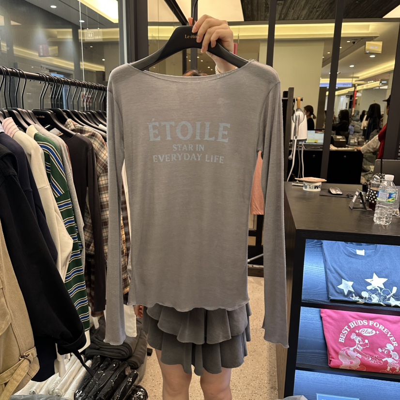 LE ETOILE東大門㊣實拍女士新款真品職業人氣熱賣長袖T恤透明LE ETOILE長袖T恤圖色3