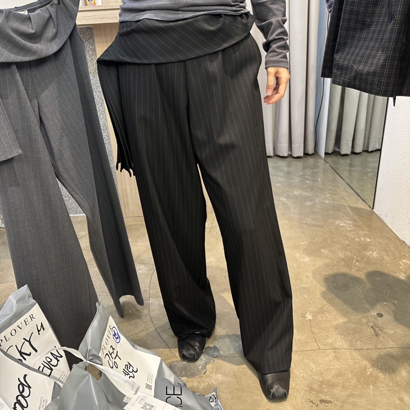 PLOVER韓國代購㊣女裝新款時尚真品推薦休閑25秋冬人氣休閑褲PLO_VER休閑褲圖色1黑色