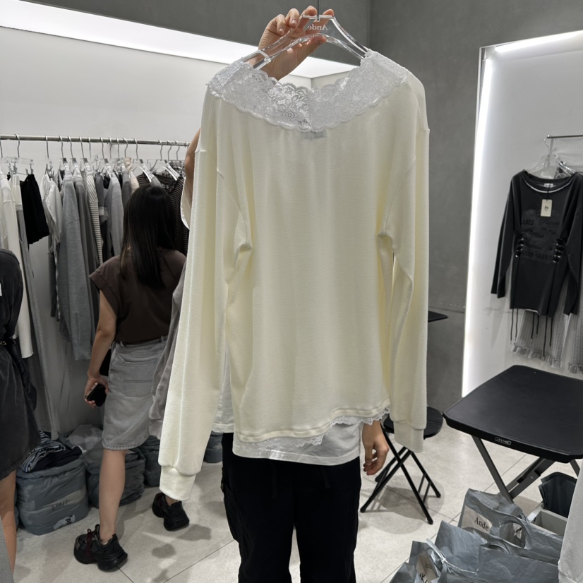 ANDE韓國代購㊣女裝新品真品熱賣時尚人氣休閑推薦25秋冬長袖T恤Ande長袖T恤