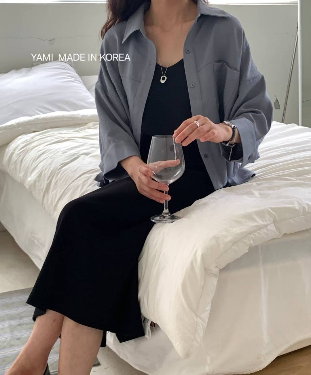 YAMI-야미-T東大門㊣直郵女裝新款人氣25秋冬時尚襯衫蕾絲衫YAMI襯衫/蕾絲衫