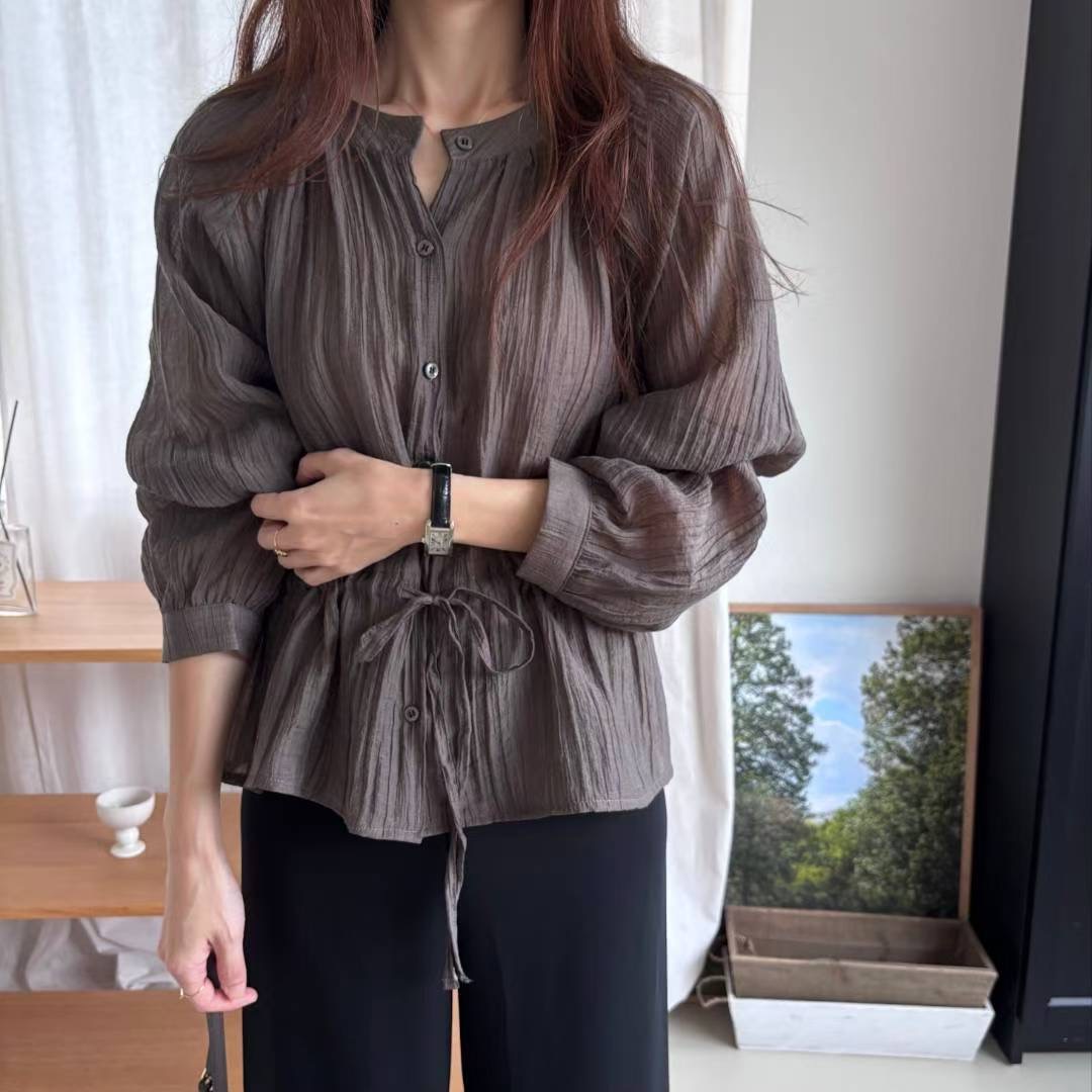 MAENEW東大門㊣實拍女士新款休閑推薦人氣25秋冬襯衫蕾絲衫MAENEW襯衫/蕾絲衫圖色1