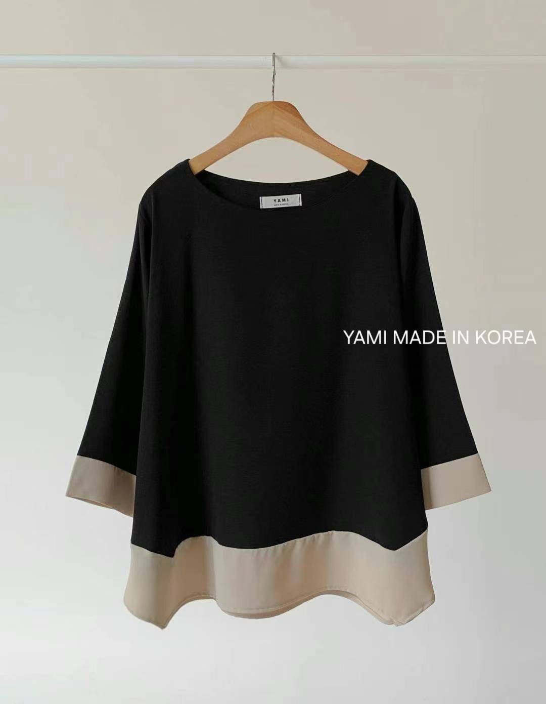 YAMI-야미-T東大門㊣直郵女士新款職業人氣真品熱賣長袖T恤YAMI長袖T恤圖色1