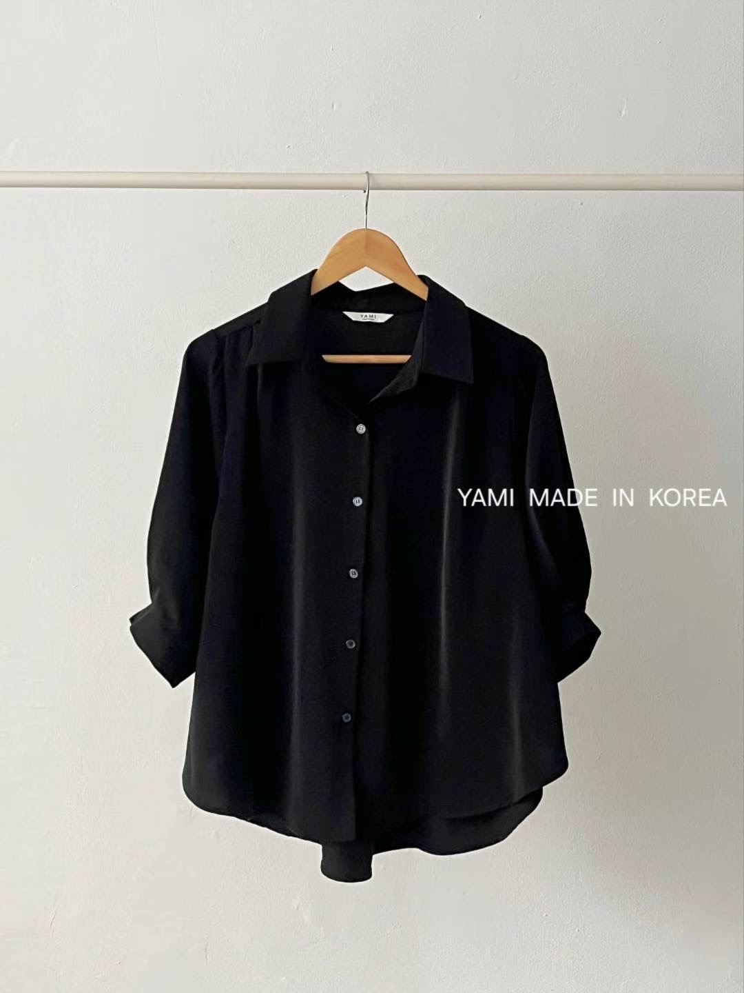YAMI-야미-T東大門㊣代購女士新款推薦時尚25秋冬襯衫蕾絲衫YAMI襯衫/蕾絲衫圖色1