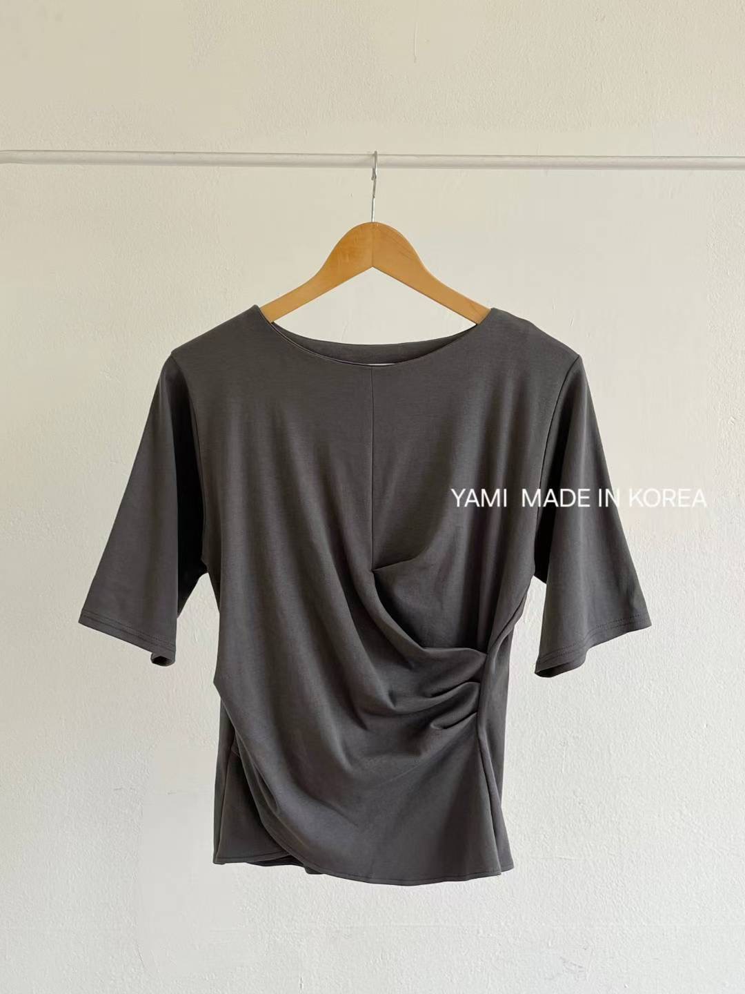 YAMI-야미-T東大門㊣直郵女裝新款推薦休閑人氣職業熱賣T恤YAMIT恤圖色1