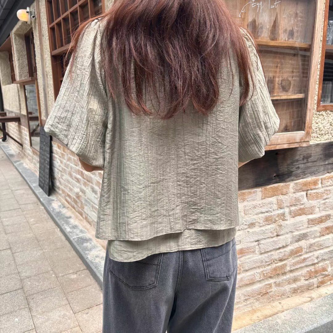 MAENEW東大門㊣代購女裝新款推薦時尚真品襯衫蕾絲衫泡泡袖MAENEW襯衫/蕾絲衫
