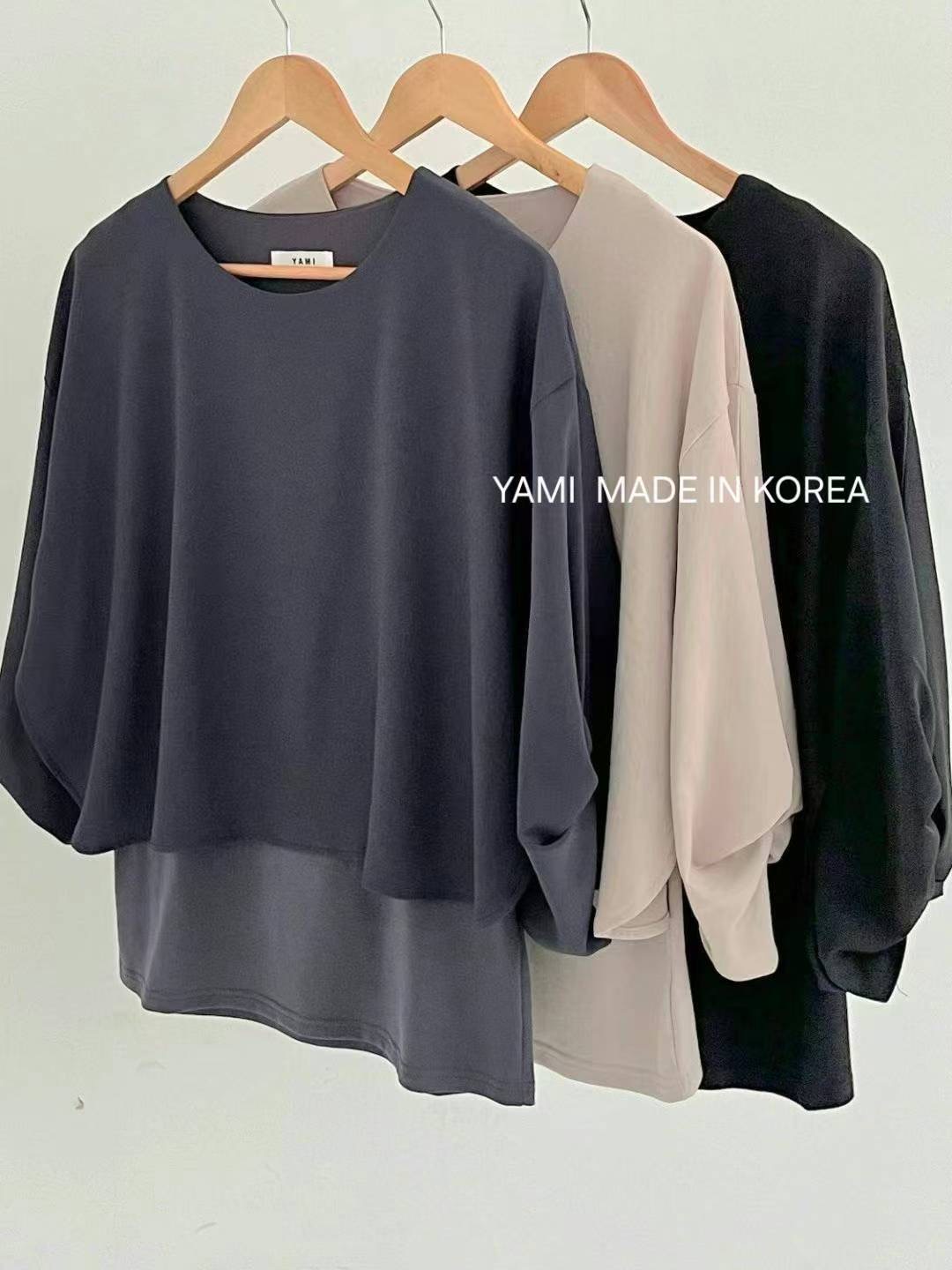 YAMI-야미-T韓國代購㊣女裝新款真品熱賣25秋冬休閑長袖T恤YAMI長袖T恤