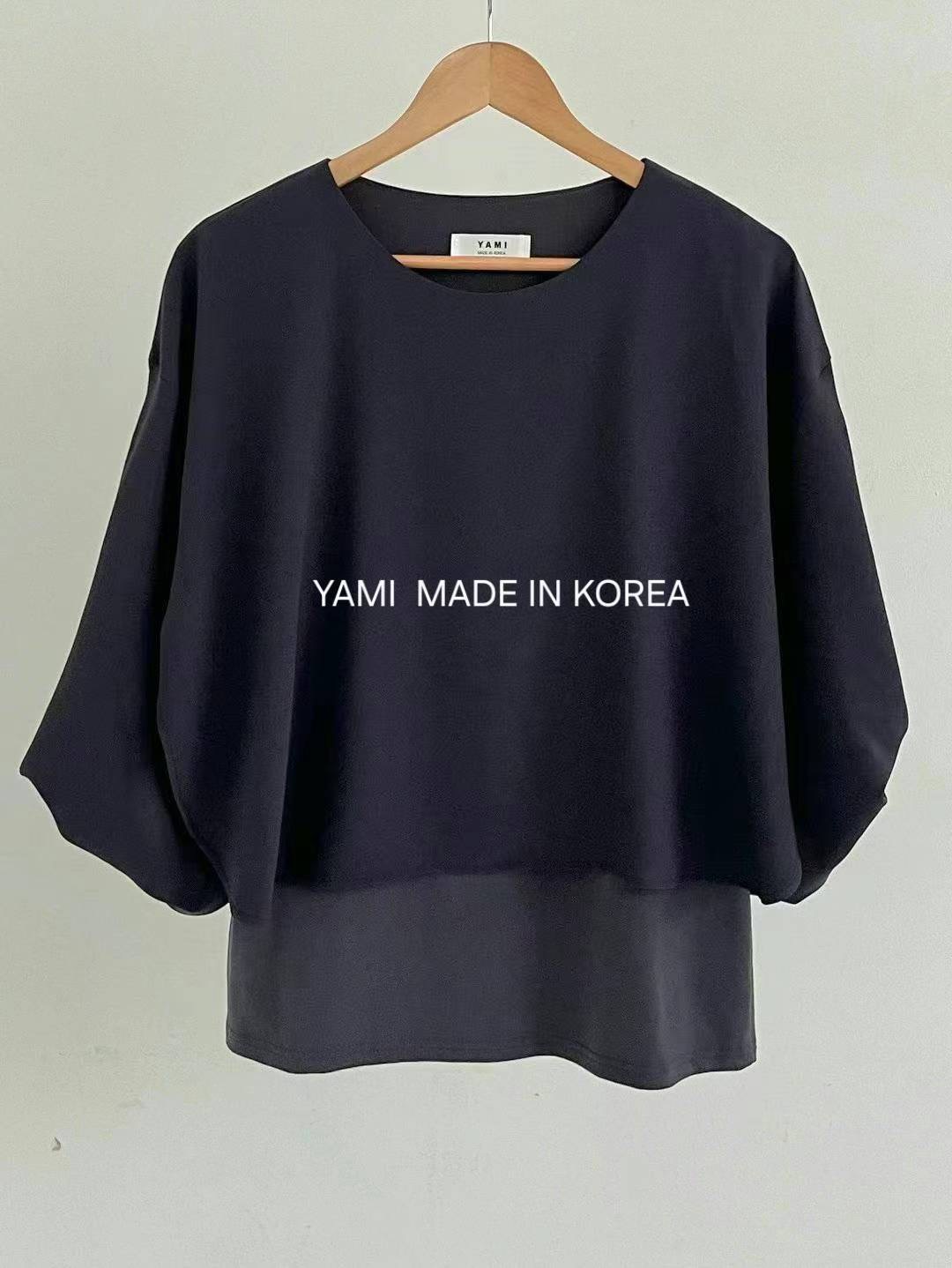 YAMI-야미-T韓國代購㊣女裝新款真品熱賣25秋冬休閑長袖T恤YAMI長袖T恤圖色2