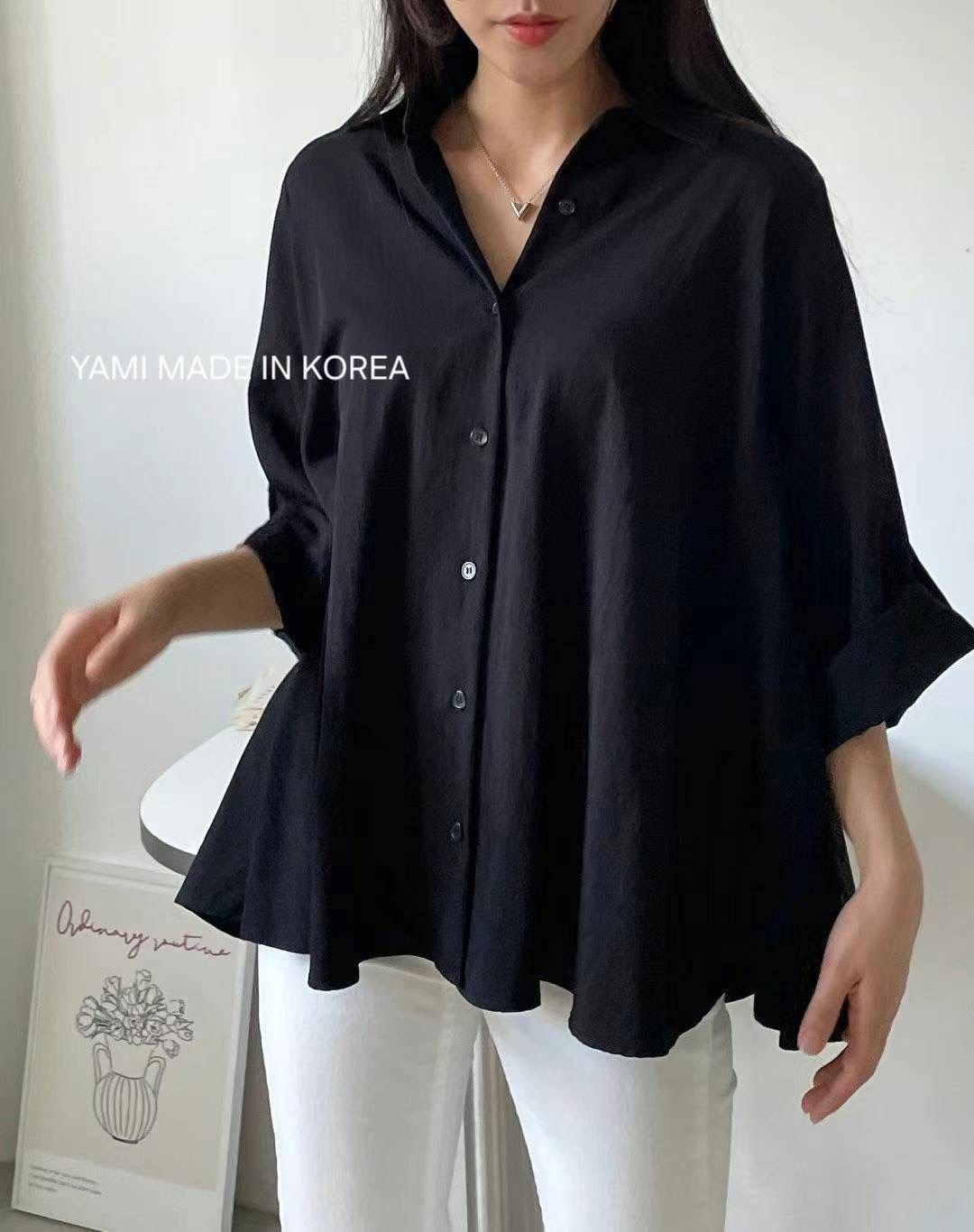 YAMI-야미-T東大門㊣直郵女士新款推薦時尚休閑襯衫蕾絲衫YAMI襯衫/蕾絲衫