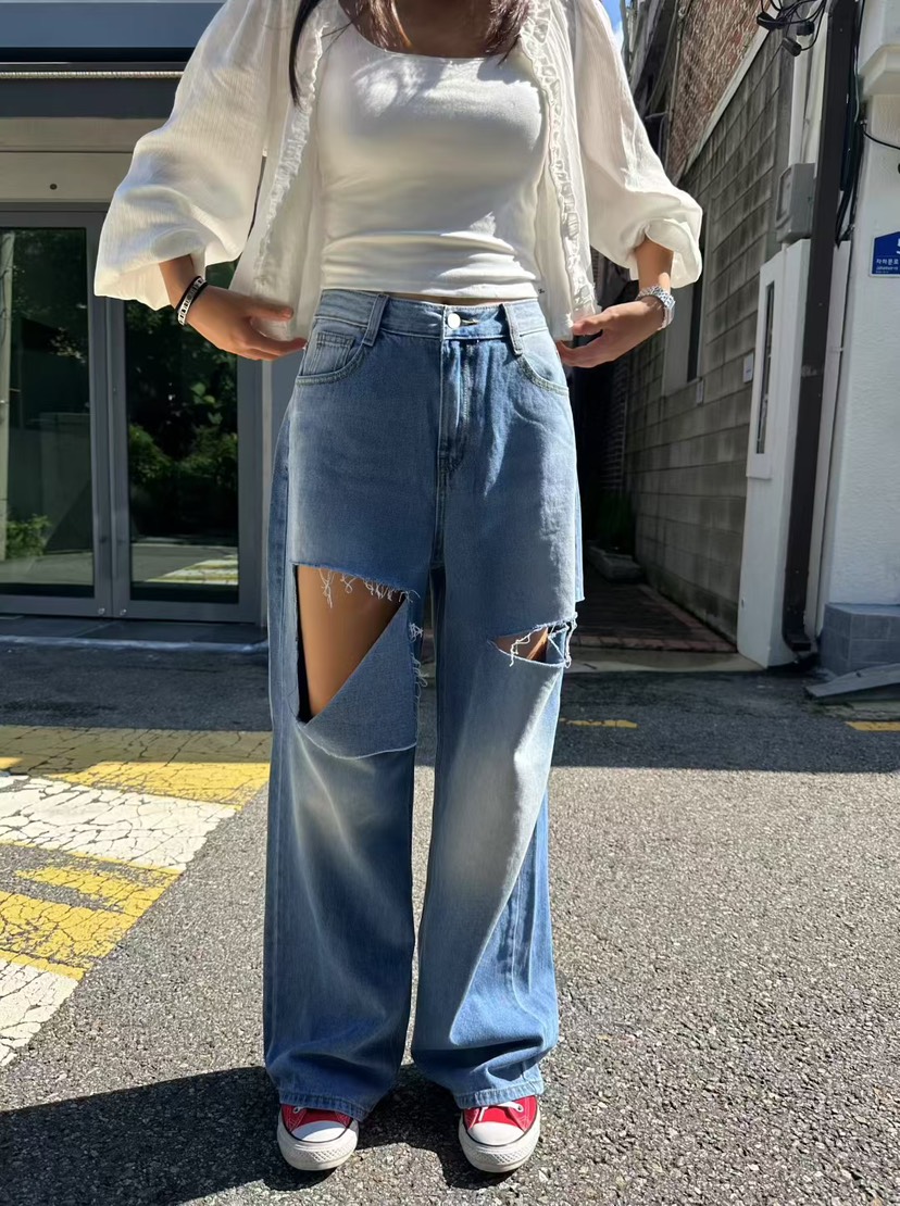 BADFORMUS東大門㊣代購女士新款熱賣職業推薦人氣25秋冬牛仔褲BADFORMUS牛仔褲圖色1