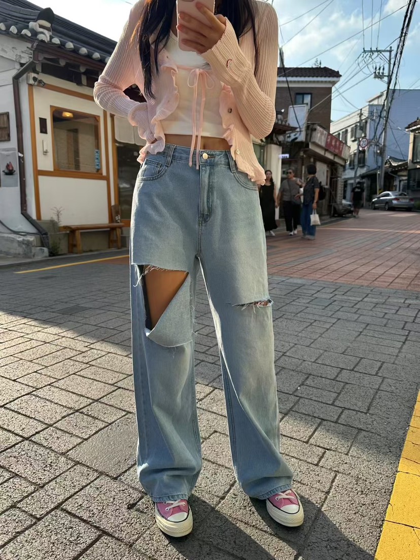BADFORMUS東大門㊣代購女士新款熱賣職業推薦人氣25秋冬牛仔褲BADFORMUS牛仔褲圖色2