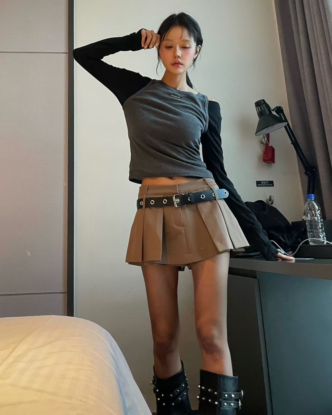 JAD韓國直郵㊣女裝新品休閑職業熱賣推薦25秋冬人氣時尚短裙A.SOLE短裙