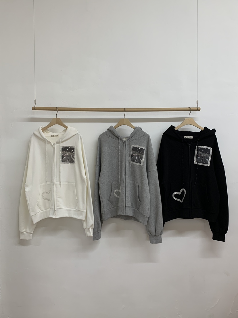 MORE THAN-P東大門㊣實拍女士新品職業25秋冬夾克拉鏈連帽MORE THAN夾克