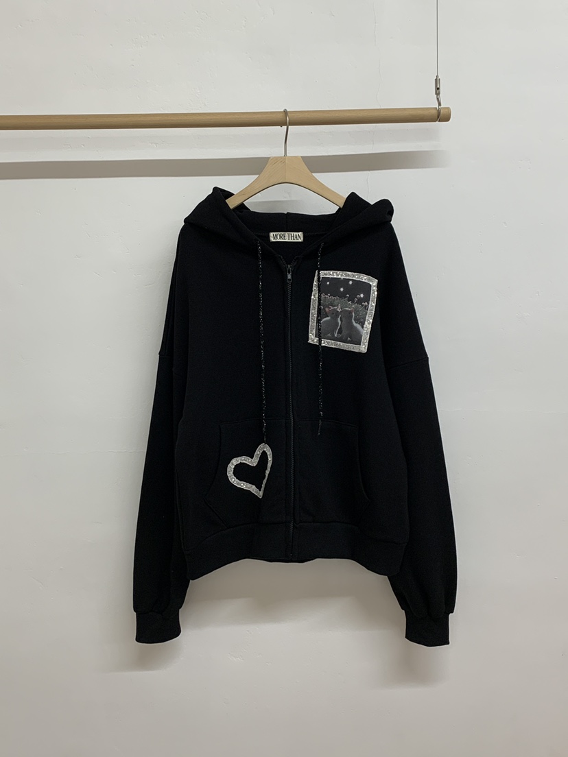 MORE THAN-P東大門㊣實拍女士新品職業25秋冬夾克拉鏈連帽MORE THAN夾克圖色3