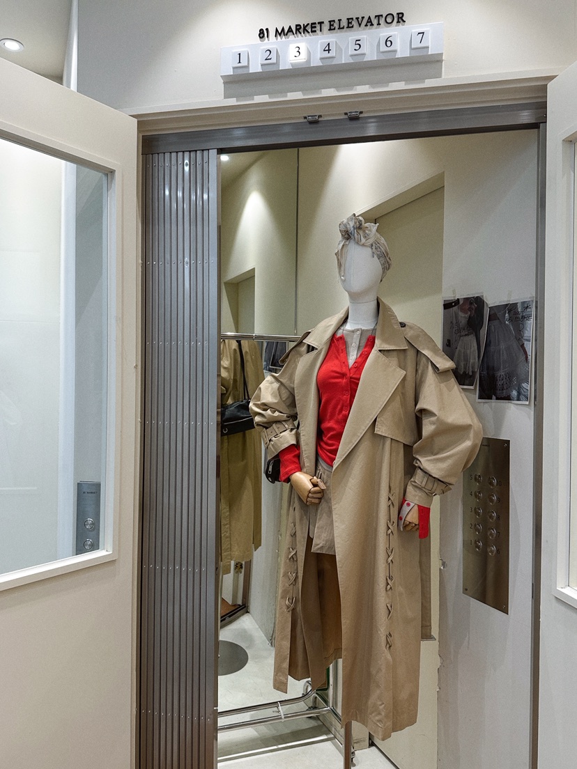 81 MARKET-L東大門㊣直郵女士新款25秋冬休閑長款風衣含腰帶81 MARKET-L長款風衣