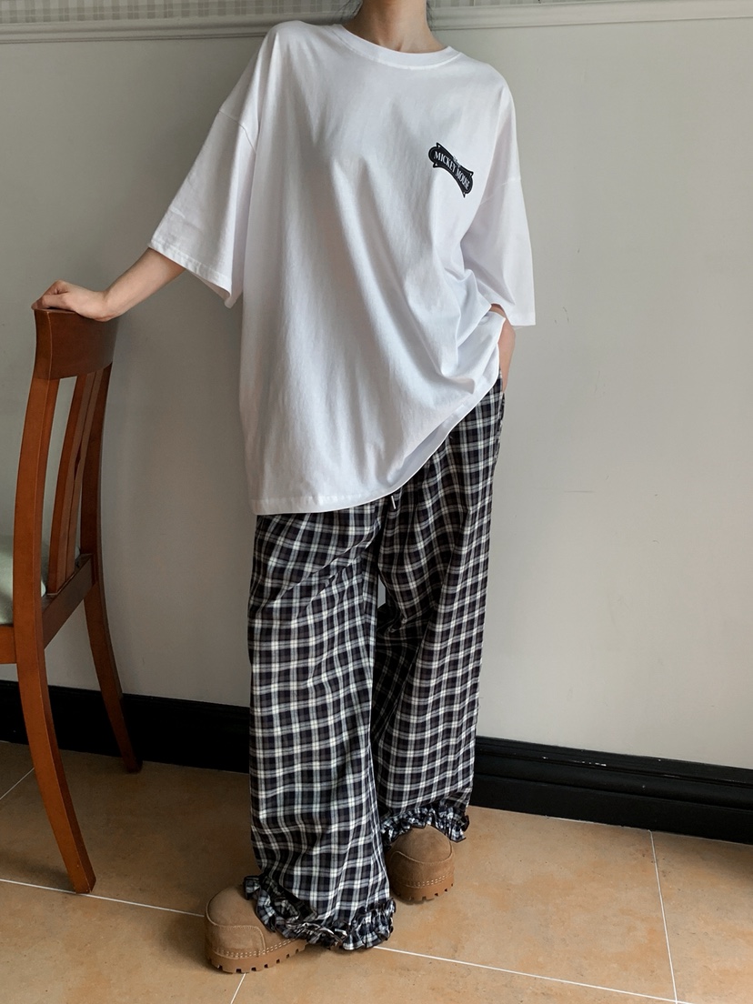 JKICHI韓國直郵㊣女裝新款真品推薦25秋冬時尚熱賣休閑褲格紋JKICHI休閑褲