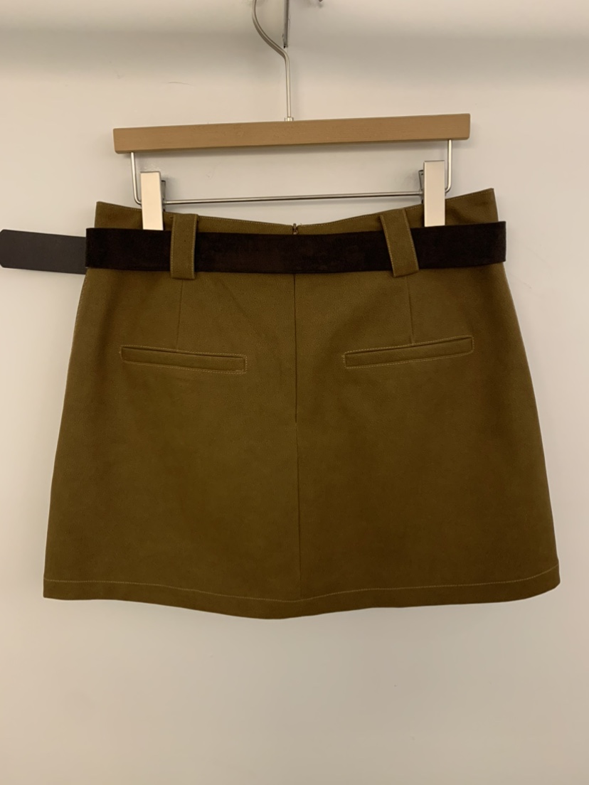 UNDER KEY東大門㊣直郵女士新品真品25秋冬休閑短裙含腰帶UNDER KEY短裙