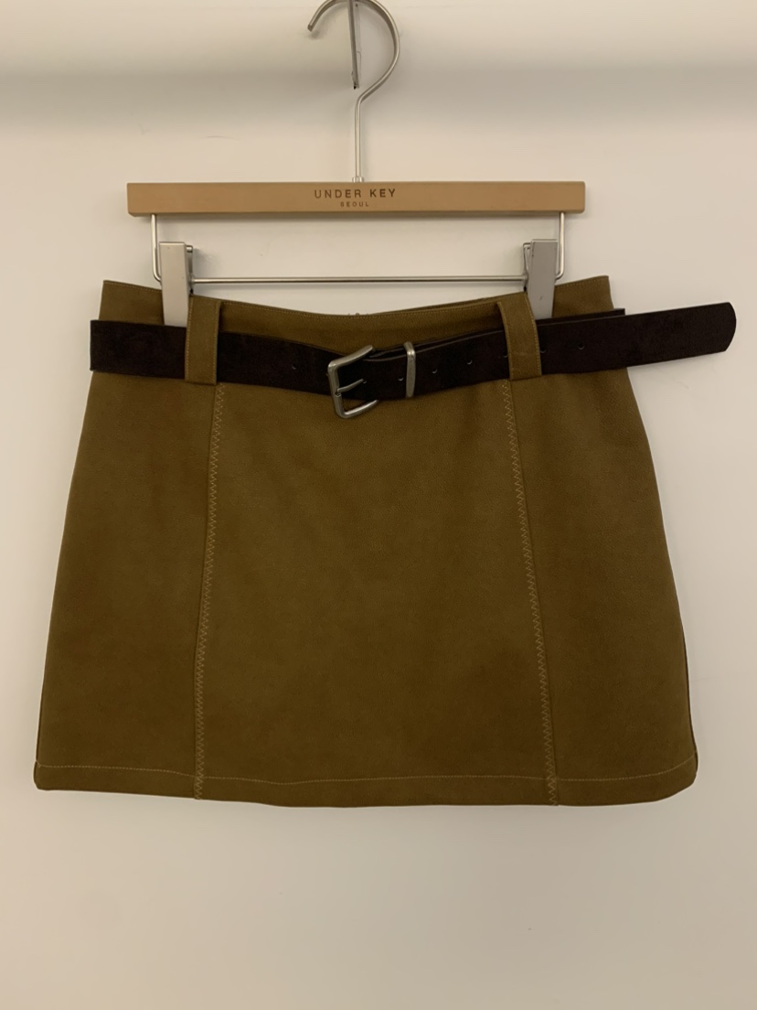 UNDER KEY東大門㊣直郵女士新品真品25秋冬休閑短裙含腰帶UNDER KEY短裙圖色1