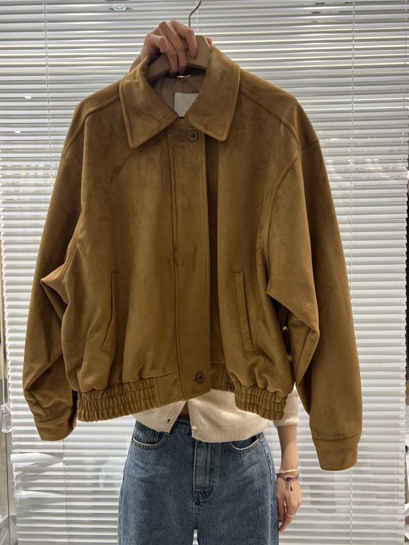 FF東大門㊣實拍女裝新品熱賣真品25秋冬時尚推薦夾克絨面革FF/SUNDAY夾克圖色1