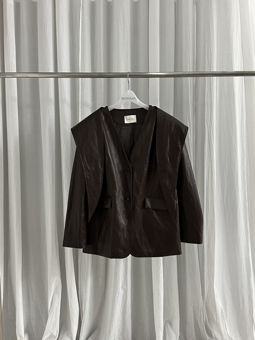 RIVER RAIN東大門㊣實拍女士新品時尚熱賣推薦休閑夾克皮革RIVER RAIN夾克圖色1棕色