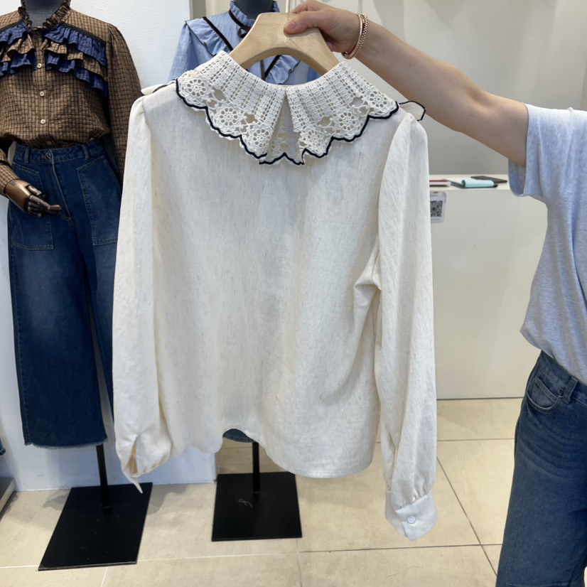 2nd B-S東大門㊣實拍女士新款休閑真品襯衫蕾絲衫刺繡雙層2nd B-S襯衫/蕾絲衫
