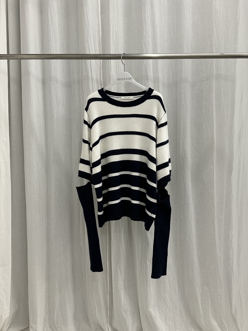 RIVER RAIN韓國代購㊣女士新品推薦時尚真品休閑針織衫條紋RIVER RAIN針織衫