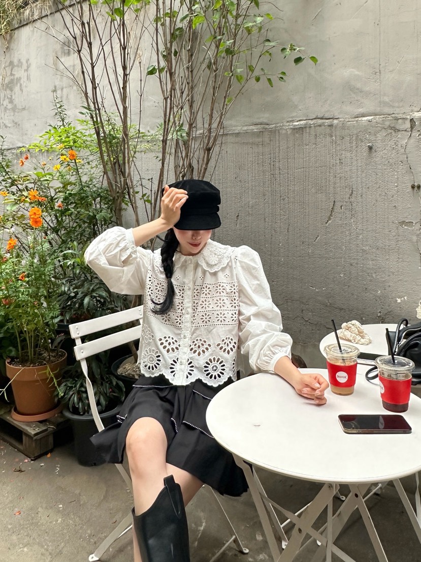 81 MARKET-L韓國代購㊣女士新品真品25秋冬熱賣襯衫蕾絲衫81 MARKET-L襯衫/蕾絲衫