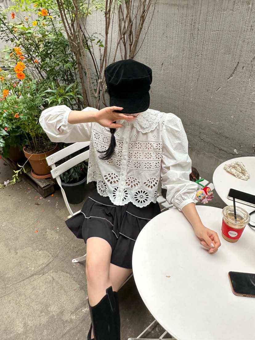 81 MARKET-L韓國代購㊣女士新品真品25秋冬熱賣襯衫蕾絲衫81 MARKET-L襯衫/蕾絲衫
