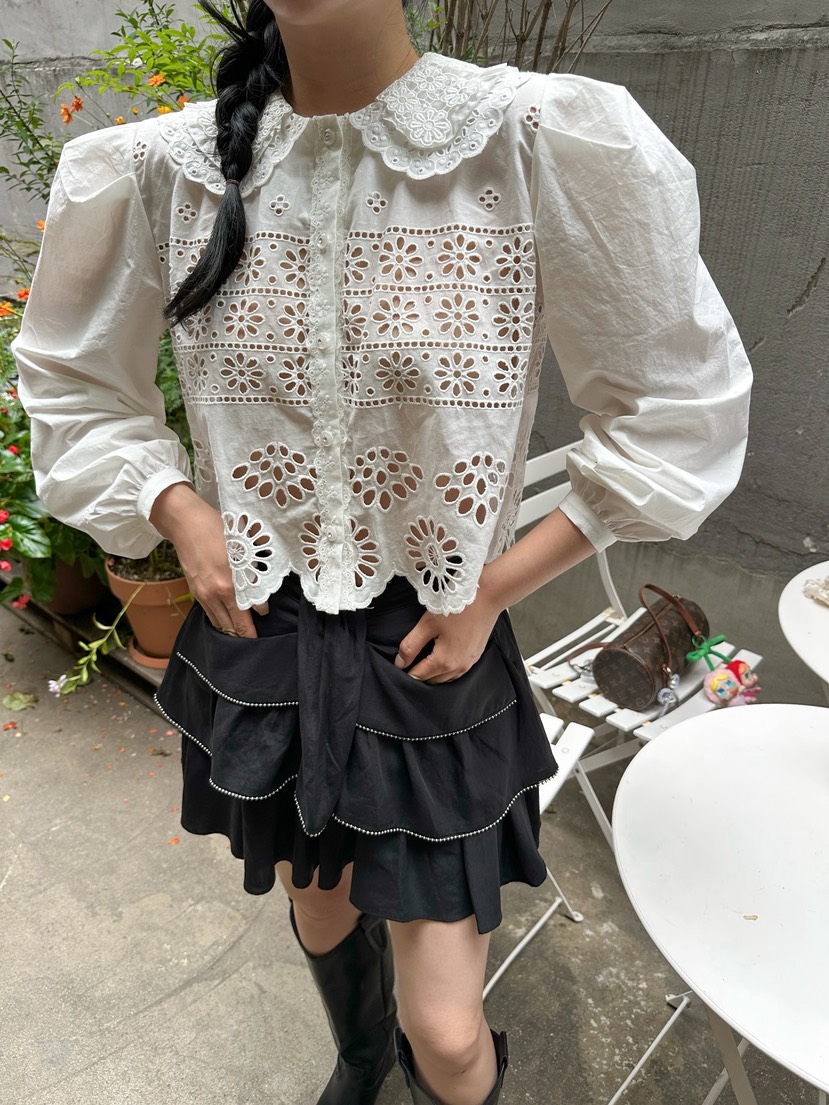 81 MARKET-L韓國代購㊣女士新品真品25秋冬熱賣襯衫蕾絲衫81 MARKET-L襯衫/蕾絲衫