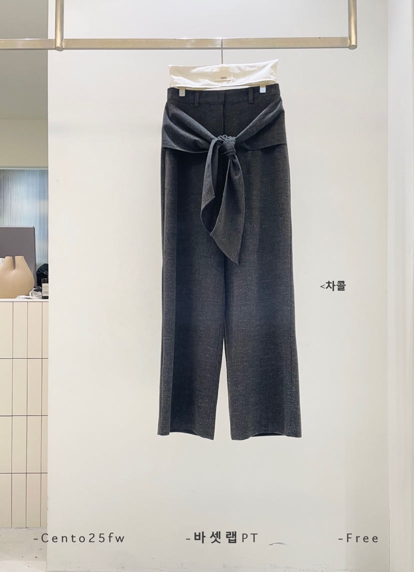 CENTO韓國直郵㊣女裝新品時尚人氣職業25秋冬休閑推薦休閑褲CENTO休閑褲圖色3純墨色