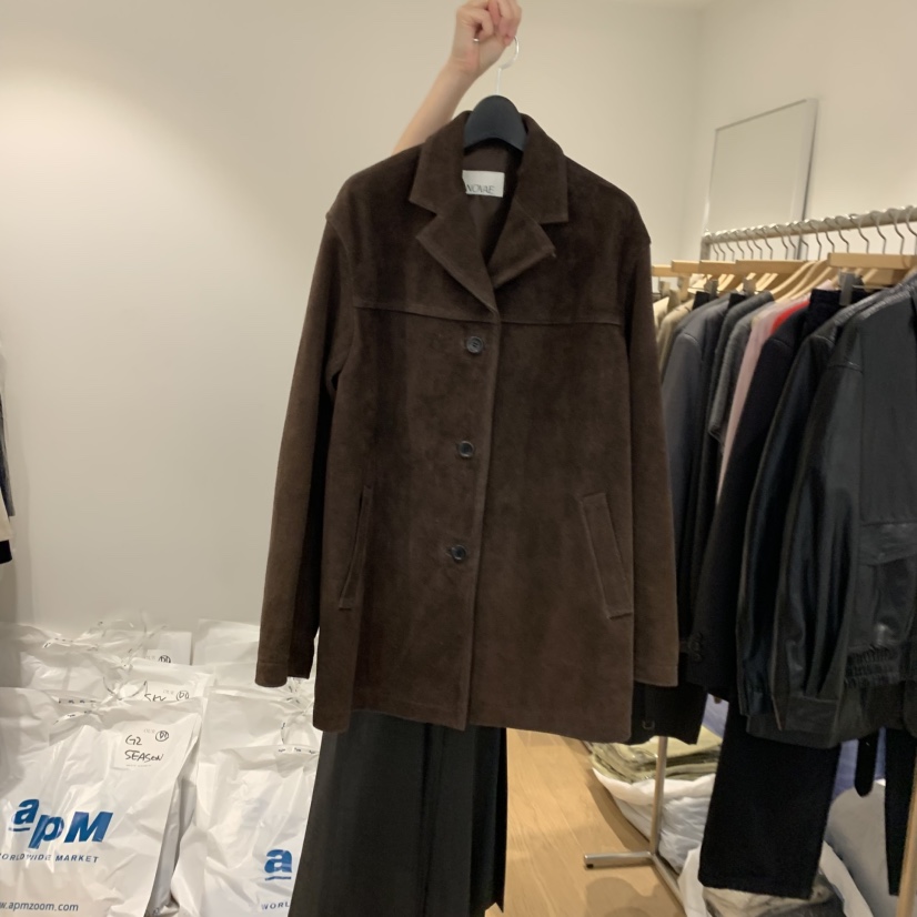 OUR-A東大門㊣直郵女裝新品推薦熱賣職業人氣休閑夾克絨面革OUR-A夾克圖色1