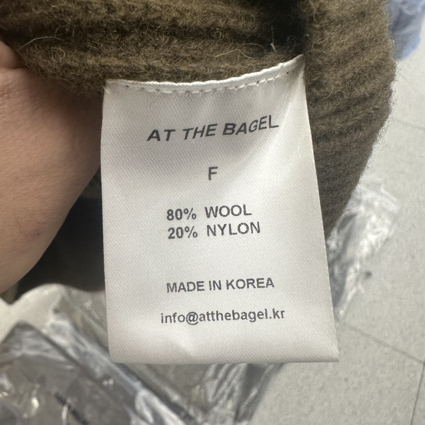 AT THE BAGEL韓國直郵㊣女裝新款真品人氣25秋冬針織衫拉鏈AT THE BAGEL針織衫