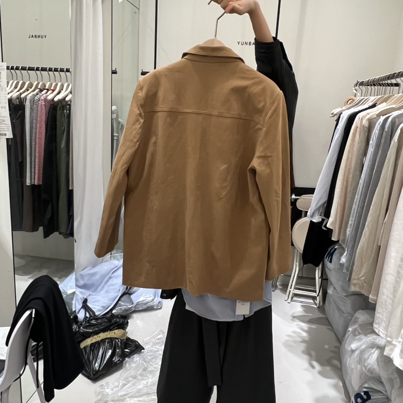 YUNBAL韓國代購㊣女裝新款推薦真品25秋冬熱賣職業夾克絨面革YUNBAL夾克