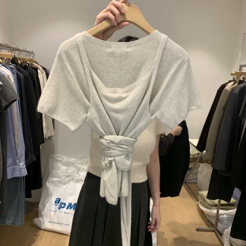 OUR-A東大門㊣代購女裝新款推薦人氣吊帶背心不含內搭浣熊OUR-A吊帶/背心