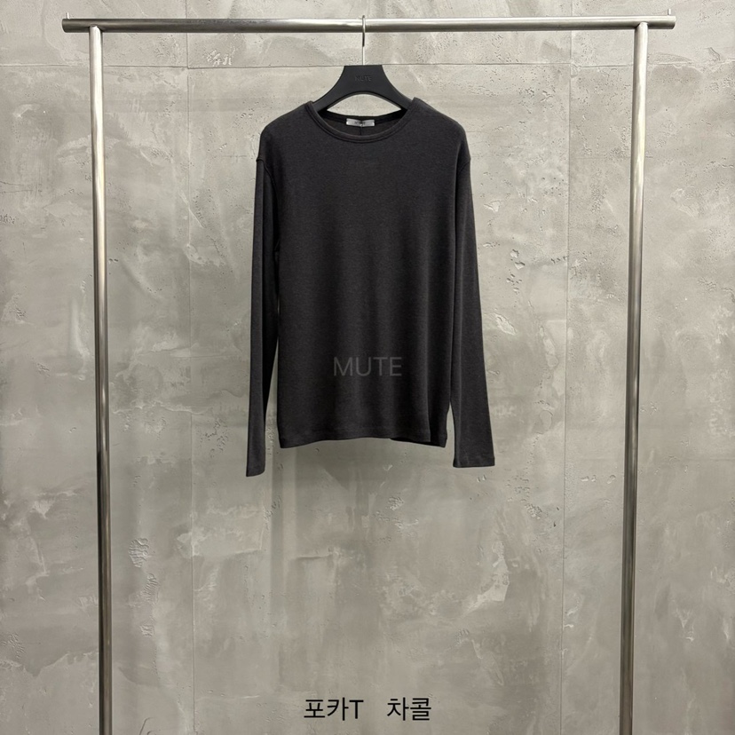 MUTE-P韓國直郵㊣女裝新品25秋冬推薦人氣時尚休閑長袖T恤MUTE長袖T恤圖色4墨色