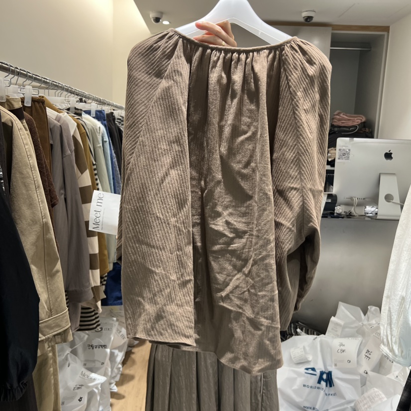 MEET ME東大門㊣實拍女士新品人氣25秋冬熱賣休閑襯衫蕾絲衫MEET ME襯衫/蕾絲衫