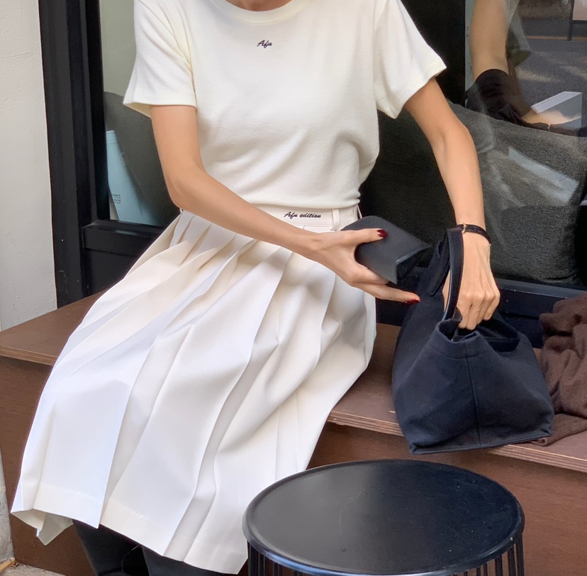 A Flan韓國代購㊣女裝新品時尚休閑推薦25秋冬半身裙中短裙AFN EDITION半身裙/中短裙