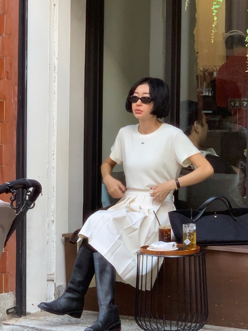 A Flan韓國代購㊣女裝新品時尚休閑推薦25秋冬半身裙中短裙AFN EDITION半身裙/中短裙