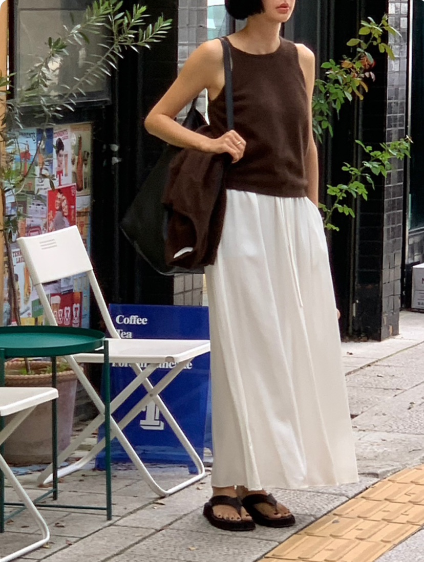 A Flan東大門㊣代購女士新款熱賣推薦職業時尚吊帶背心浣熊AFN EDITION吊帶/背心