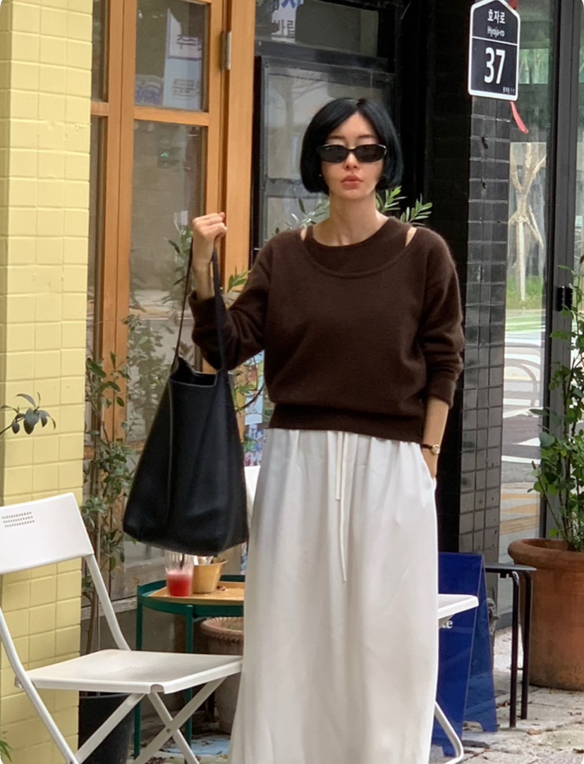A Flan東大門㊣代購女裝新品真品休閑時尚人氣職業針織衫浣熊AFN EDITION針織衫