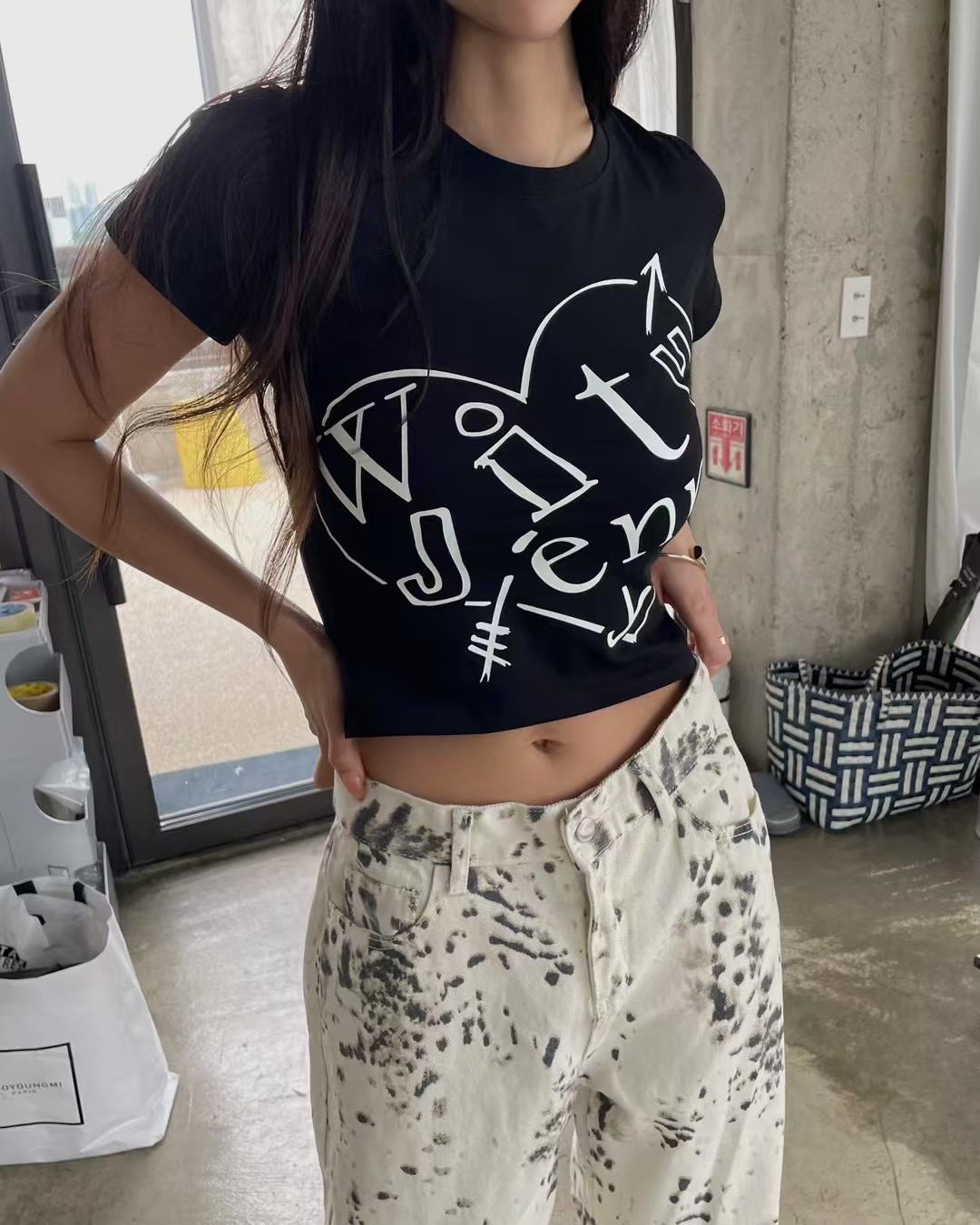 JAD韓國直郵㊣女裝新款25秋冬推薦休閑熱賣真品人氣職業T恤A.SOLET恤圖色1