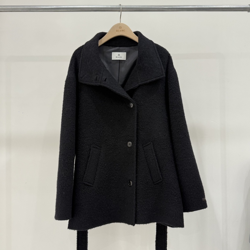 BLANC-A韓國直郵㊣女士新品25秋冬休閑推薦中長款大衣含腰帶BLANC-A中長款大衣圖色2