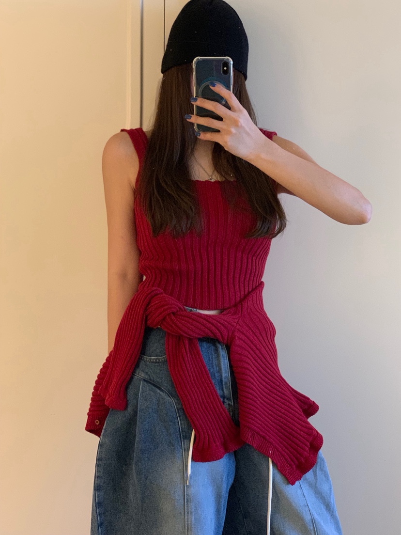 BADCALM韓國代購㊣女裝新品休閑人氣時尚25秋冬套裝荷葉邊開衫BADCALM套裝